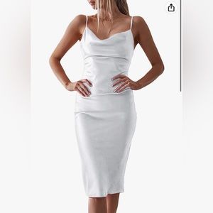 White Satin Dress